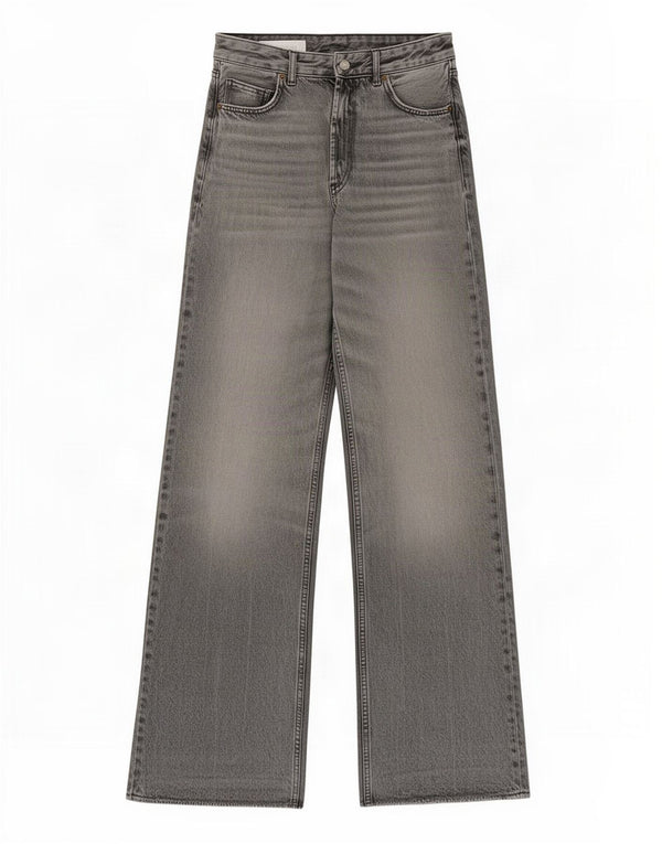 Zara Womens Wide Leg Jeans EU 38 Small W28 L34 Grey Cotton