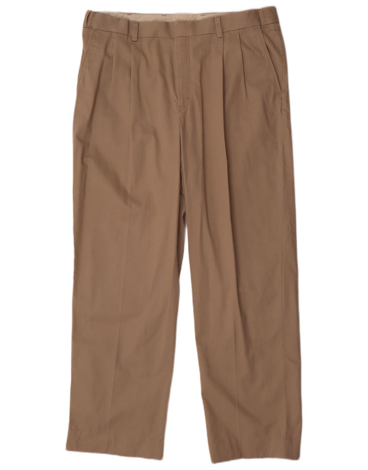 L.L.BEAN Mens Pegged Chino Trousers W37 L31 Beige Cotton