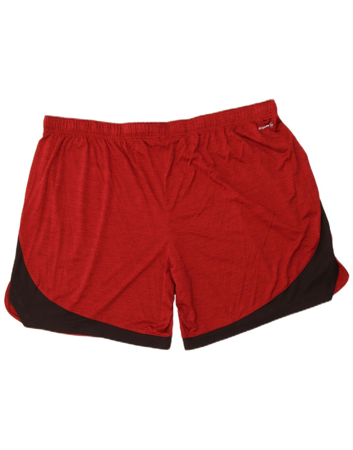 RUSSELL ATHLETIC Mens Dri-Power Sport Shorts 3XL  Red Colourblock