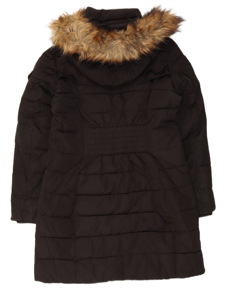 Michael Kors Womens Hooded Padded Coat UK 14 Medium Black Polyester