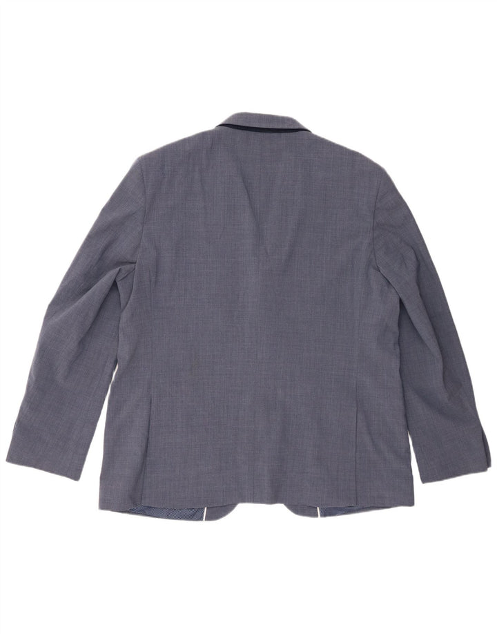 Marks & Spencer Mens 2 Button Blazer Jacket UK 46 3XL Blue Wool