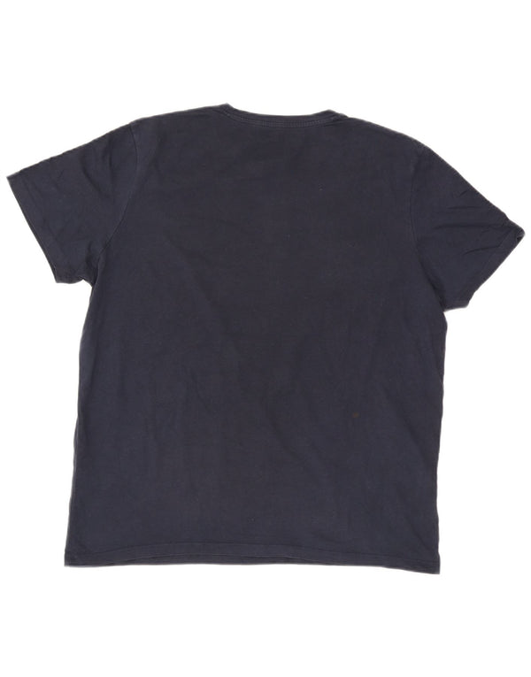 Jack & Jones Mens T-Shirt Top XL Navy Blue Cotton