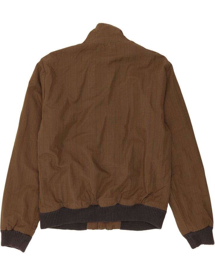 DATCH Mens Bomber Jacket UK 42 XL Brown Striped Polyamide Vintage Datch and Second-Hand Datch from Messina Hembry 