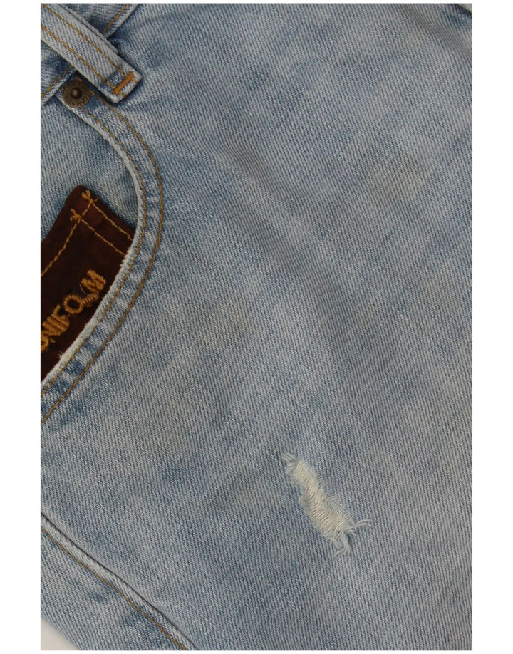 Uniform Mens Distressed Denim Shorts W30 Medium Blue Cotton
