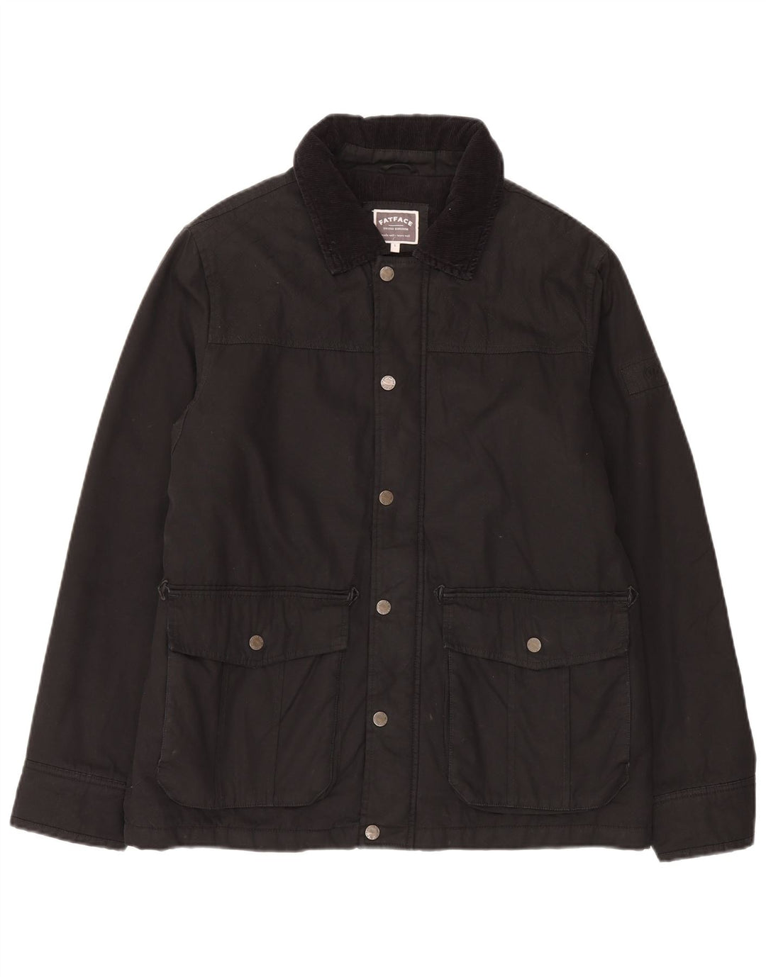Fat Face Mens Waxed Cotton Jacket UK 40 Large Black