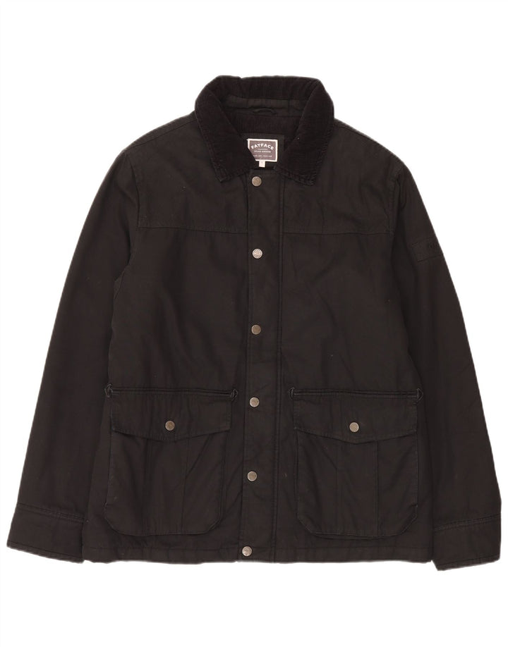 Fat Face Mens Waxed Cotton Jacket UK 40 Large Black