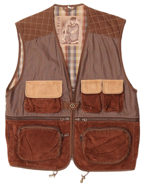 Conbipel Mens Natural Wear Utility Jacket IT 48 Medium Brown Colourblock