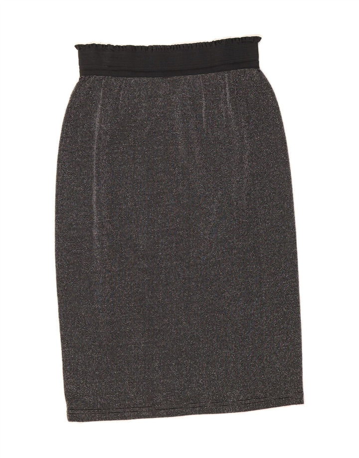 VINTAGE Womens Pencil Skirt W30 Medium Black Acrylic Vintage Vintage and Second-Hand Vintage from Messina Hembry 