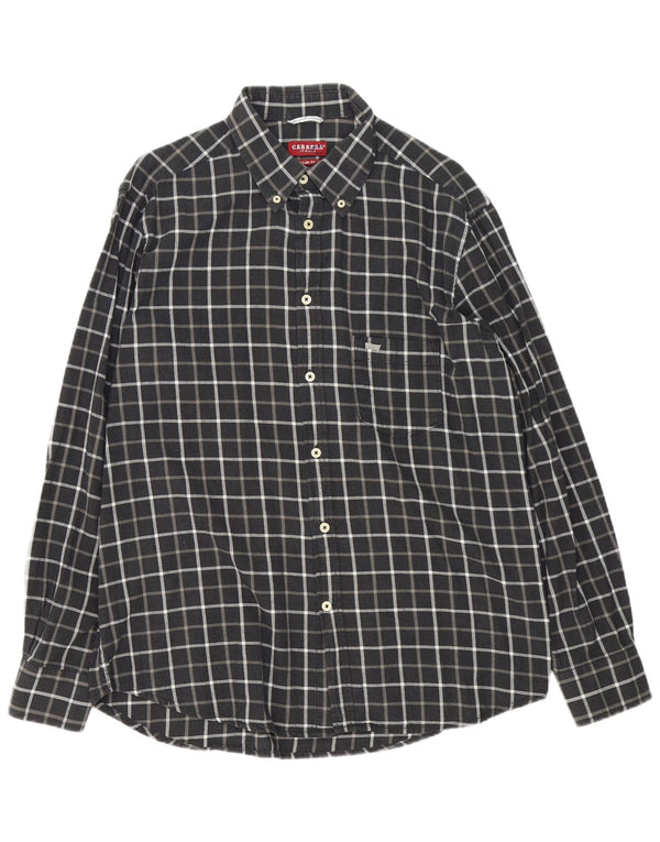 Carrera Mens Regular Fit Shirt XL Grey Check Cotton