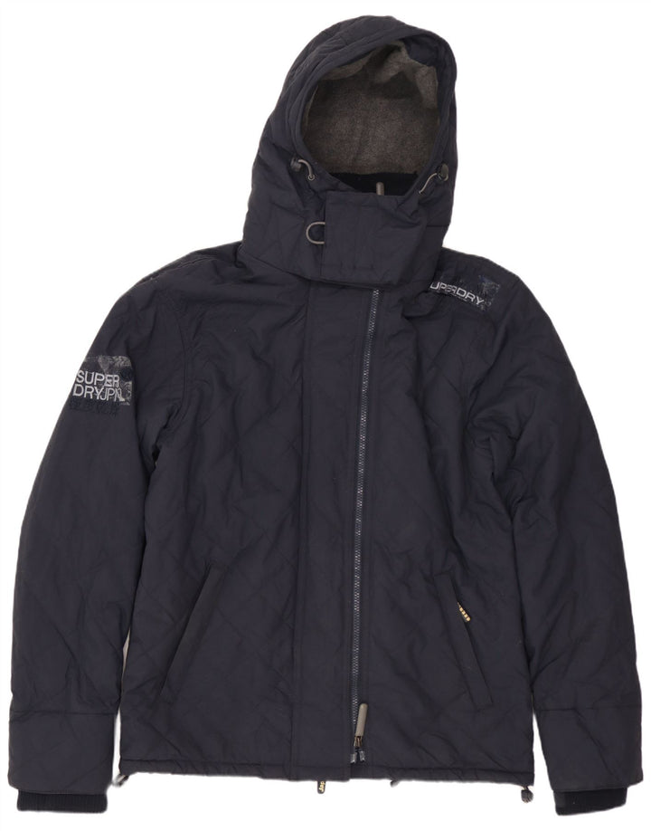 SUPERDRY Womens Graphic Windbreaker Jacket UK 14 Medium Navy Blue