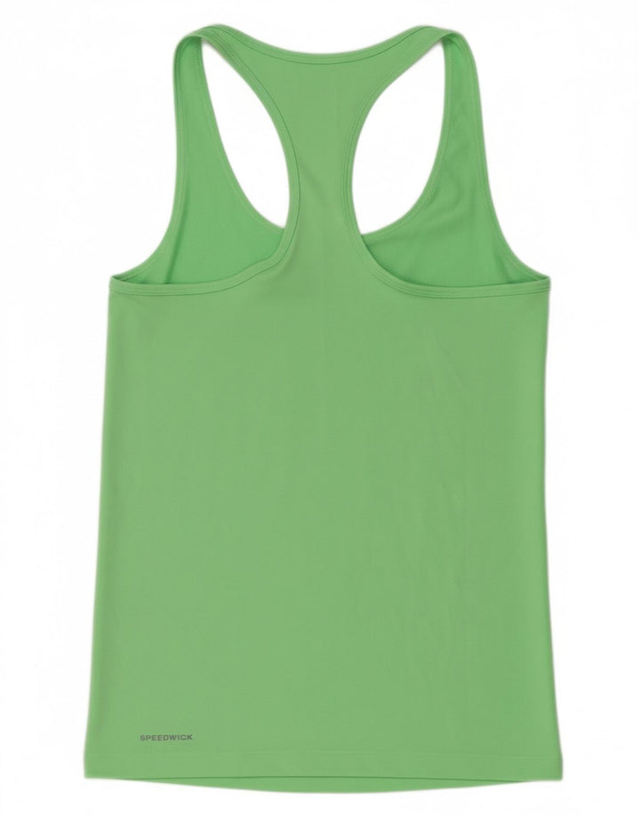 REEBOK Womens Vest Top UK 12 Medium Green Polyester Sports