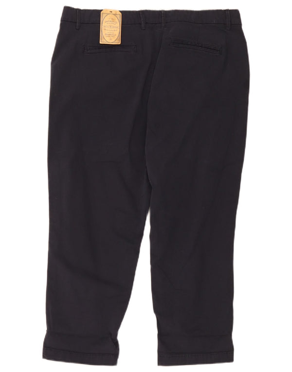 Fat Face Womens Straight Capri Trousers UK 14 Large W34 L22 Navy Blue