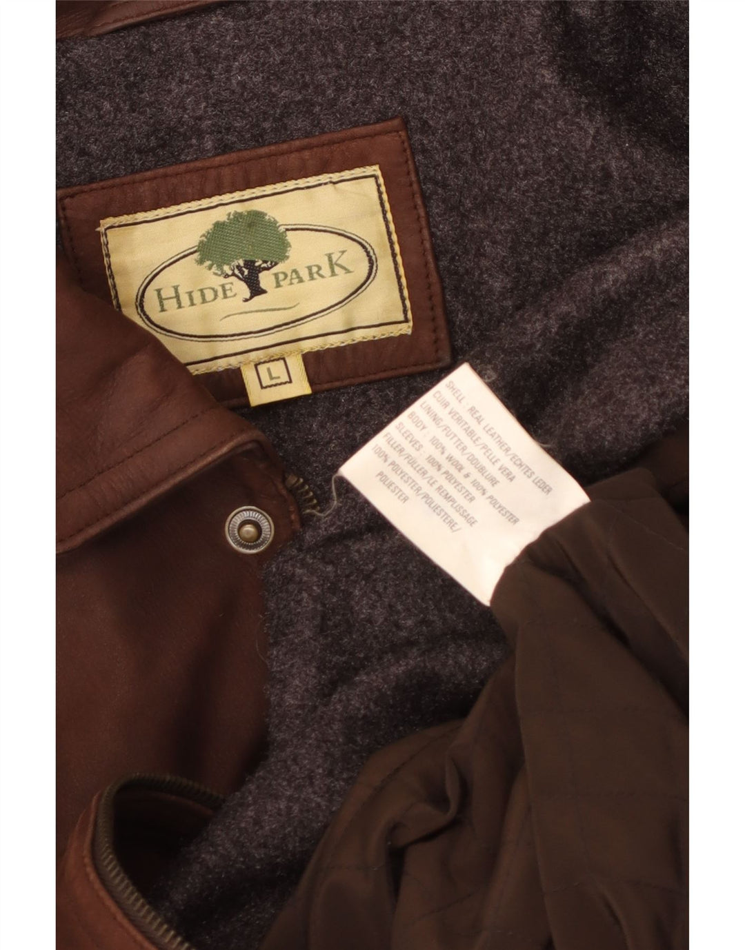 Hidepark Mens Leather Jacket UK 40 Large Brown Leather