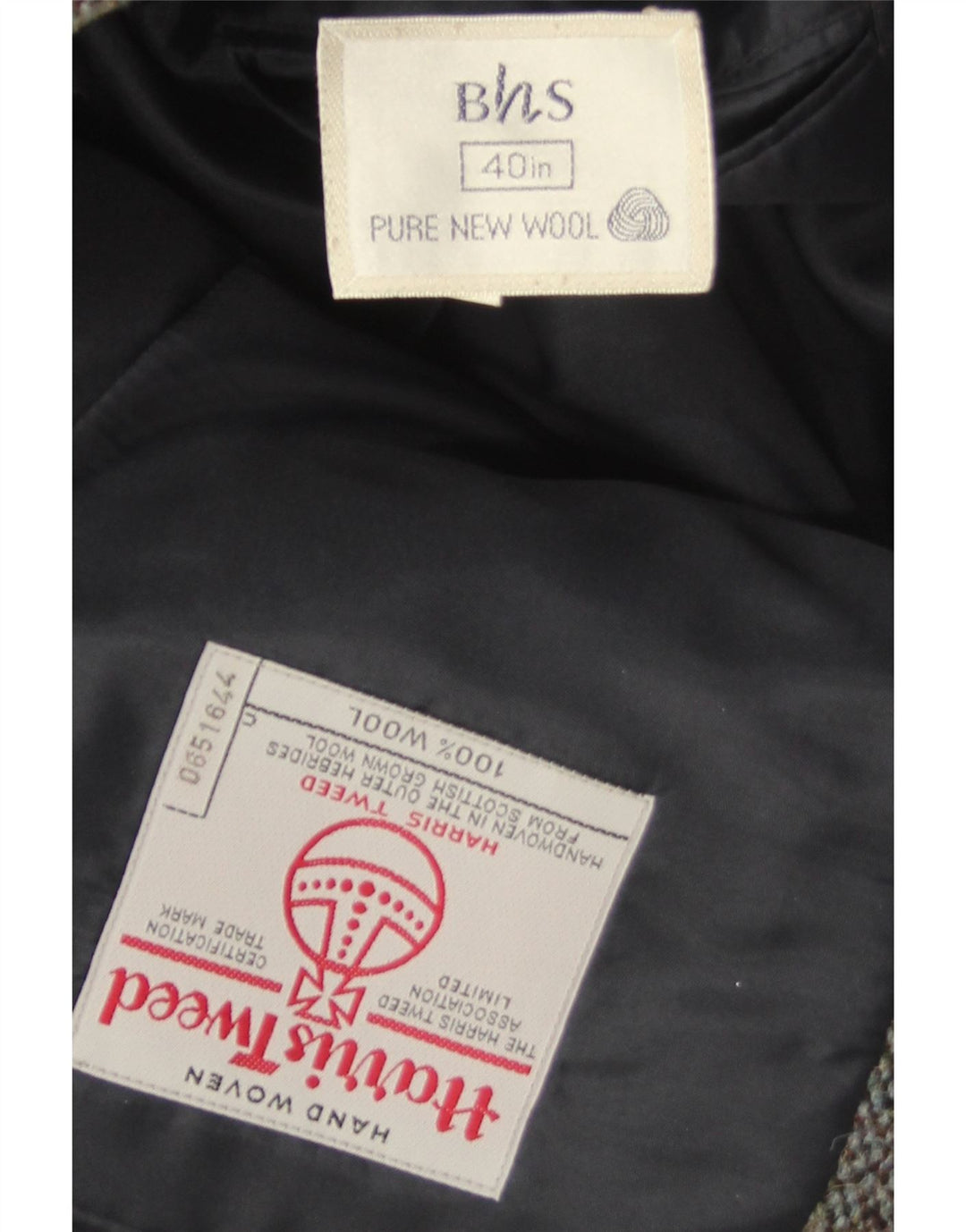 Bhs Mens Harris Tweed Blazer Jacket UK 38 Medium Grey Flecked New Wool