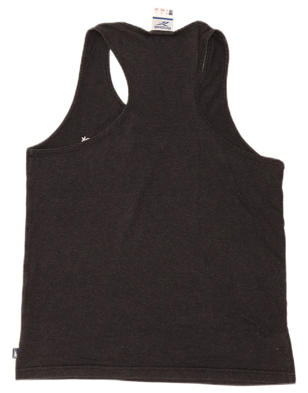 REEBOK Mens Vest Top Small Grey Cotton