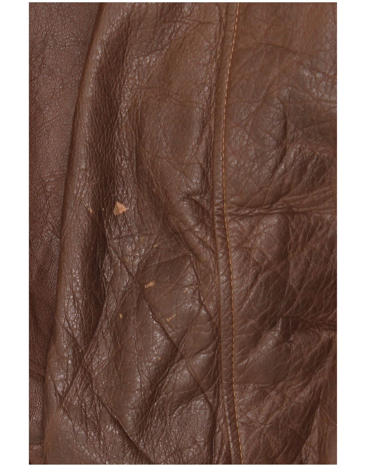 Vintage Mens Leather Jacket UK 44 2XL Brown Leather