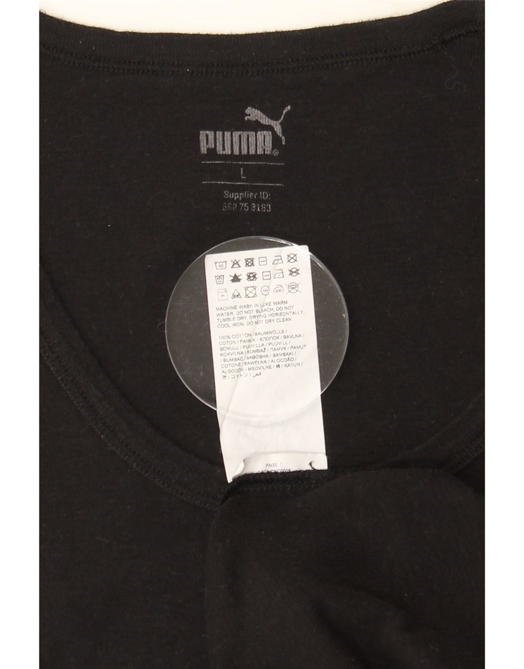 PUMA Womens Vest Top UK 14 Large Black Cotton Vintage Puma and Second-Hand Puma from Messina Hembry 