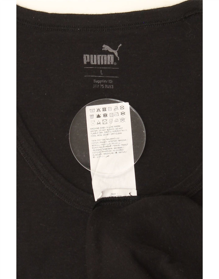 PUMA Womens Vest Top UK 14 Large Black Cotton Vintage Puma and Second-Hand Puma from Messina Hembry 