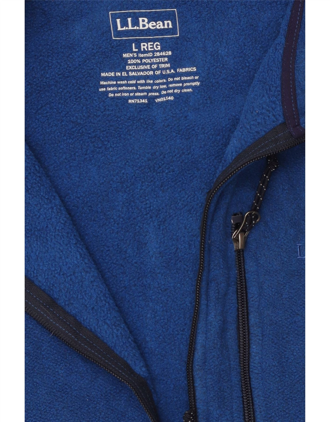 L.L.Bean Mens Fleece Gilet UK 40 Large Blue Polyester