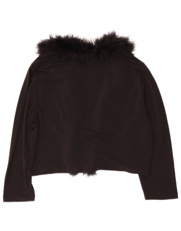 CALVIN KLEIN Womens 3/4 Sleeve Bolero Top UK 14 Large Black Polyester