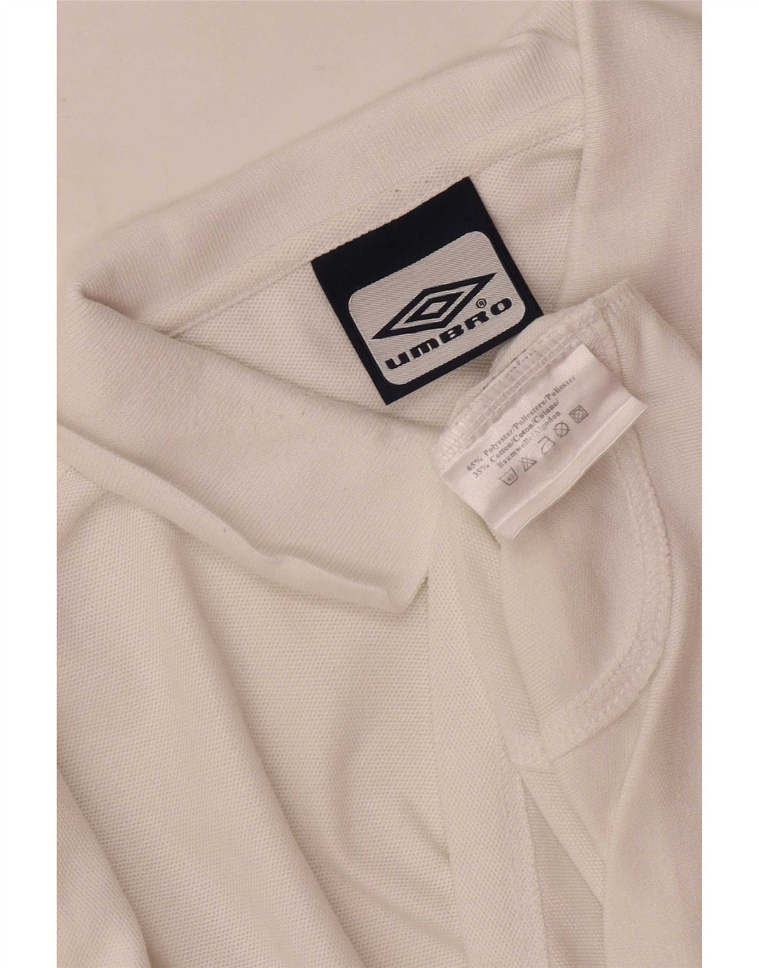 Umbro Mens Polo Shirt Large White Polyester Sports