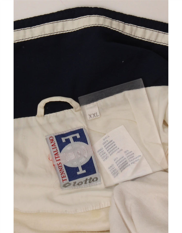 LOTTO Mens Tracksuit Top Jacket 2XL White Colourblock Polyester