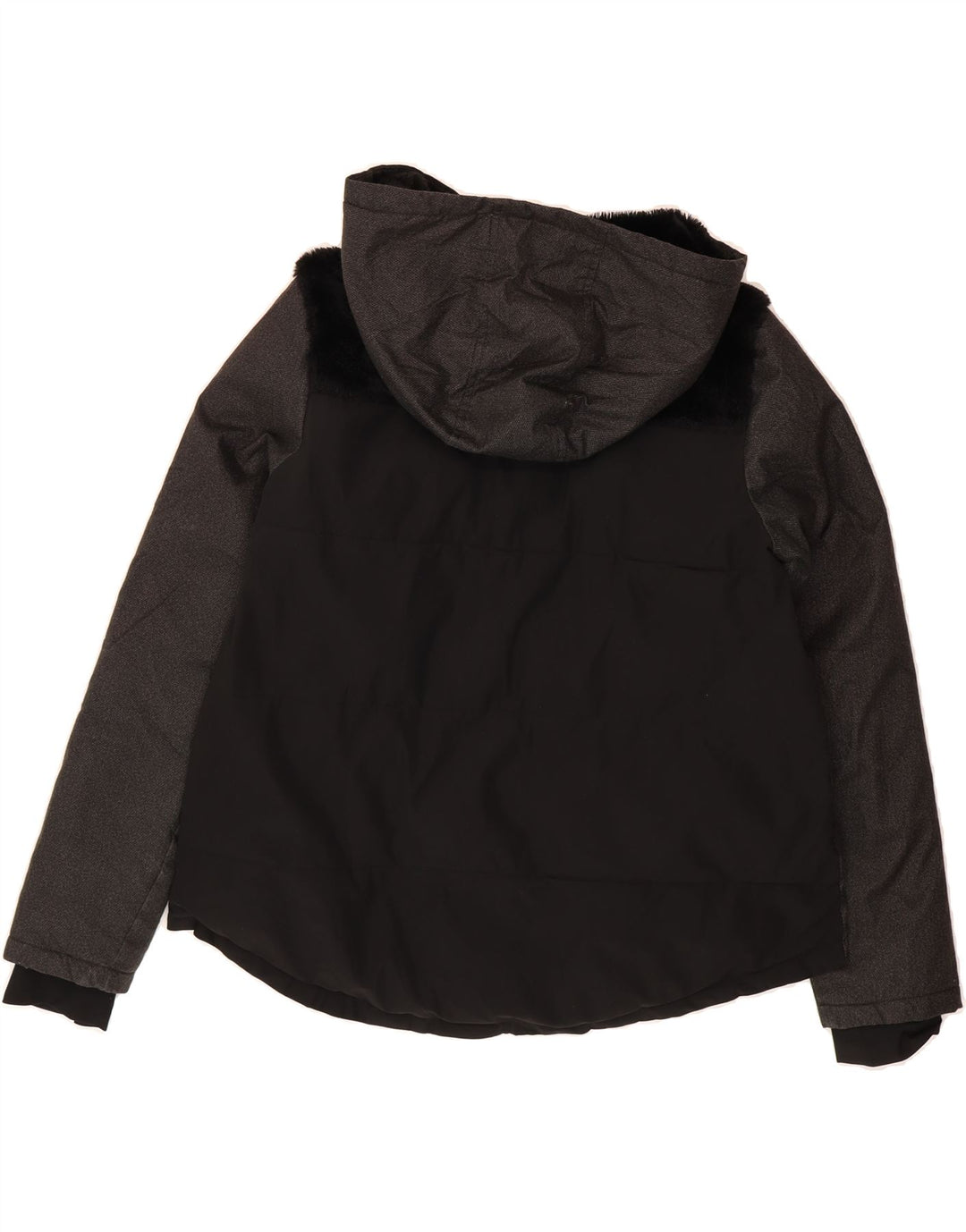 KAPPA Womens Hooded Padded Jacket UK 16 Large Grey Colourblock Polyester Vintage Kappa and Second-Hand Kappa from Messina Hembry 