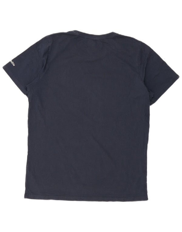 Columbia Mens Graphic T-Shirt Top Large Navy Blue Cotton