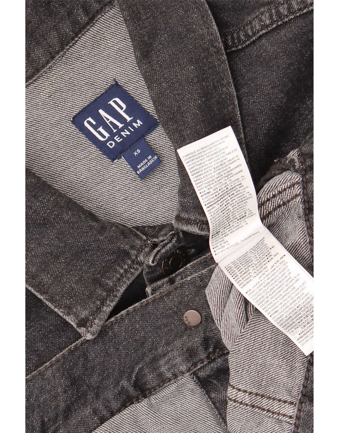 Gap Mens Denim Jacket UK 34 XS Grey Cotton
