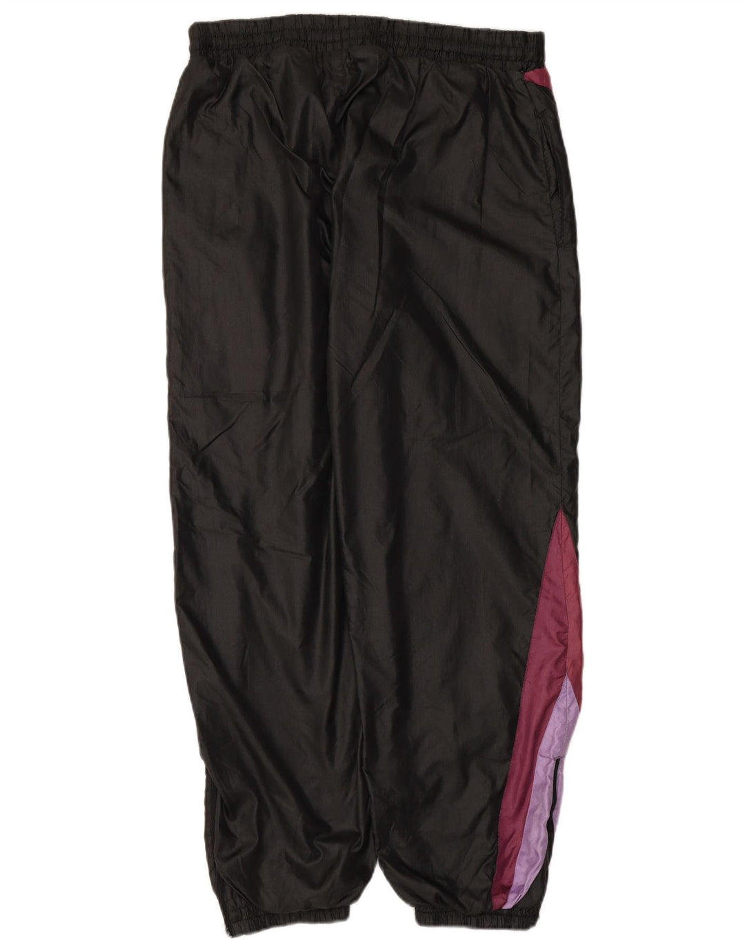 VINTAGE Mens Tracksuit Trousers Joggers Large  Black Colourblock
