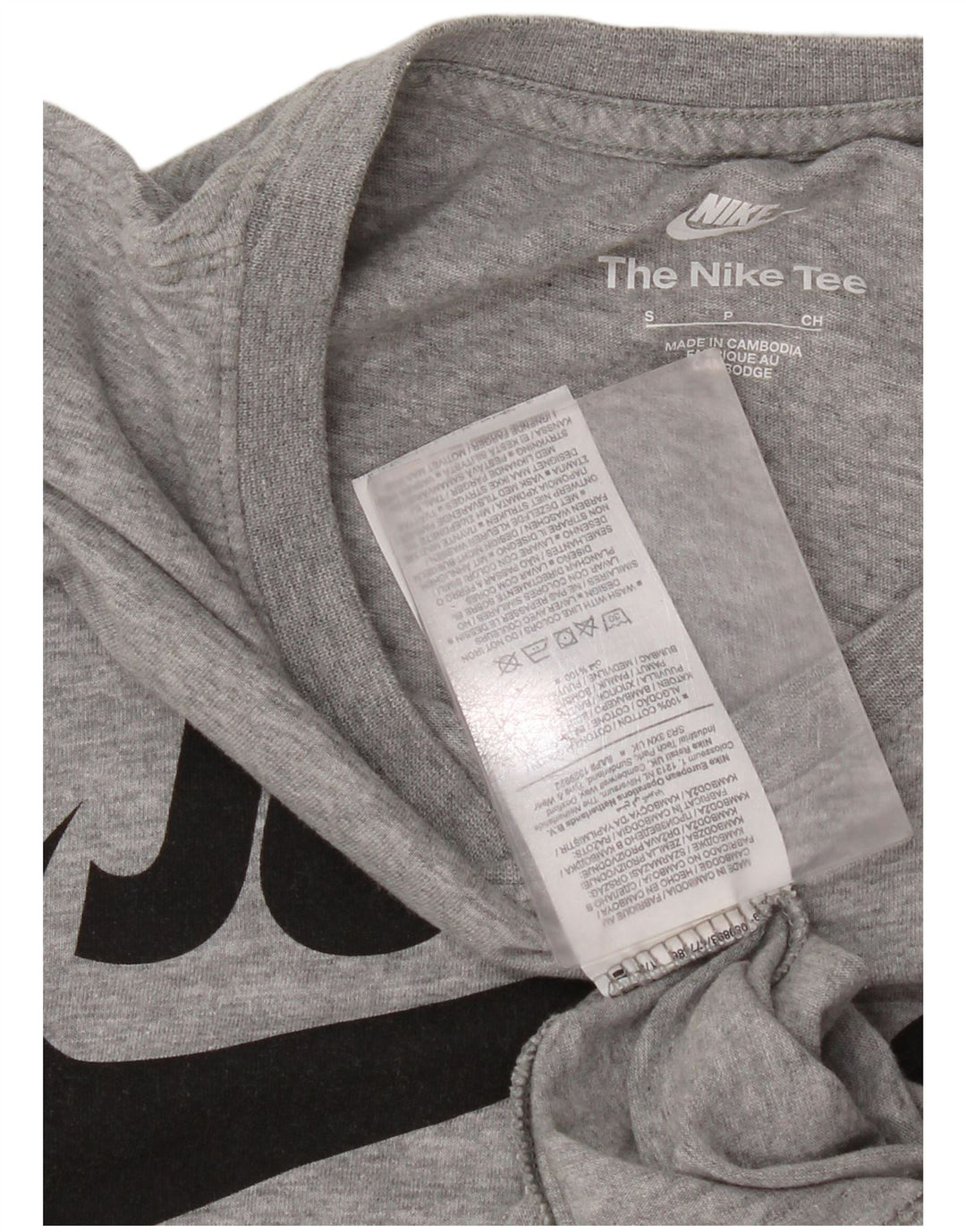 Nike Mens Graphic T-Shirt Top Small Grey Flecked Cotton