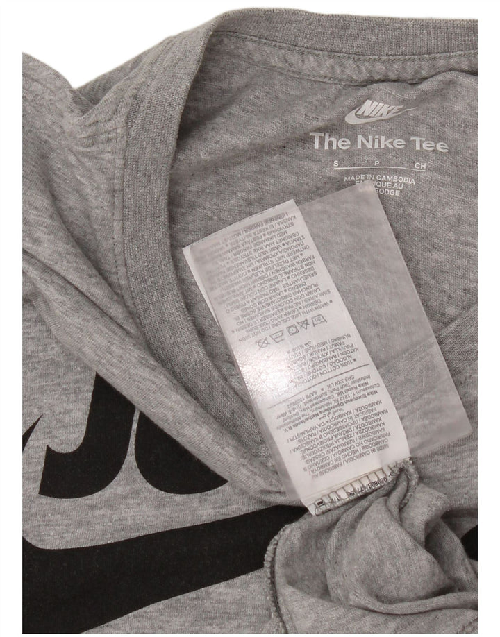 Nike Mens Graphic T-Shirt Top Small Grey Flecked Cotton