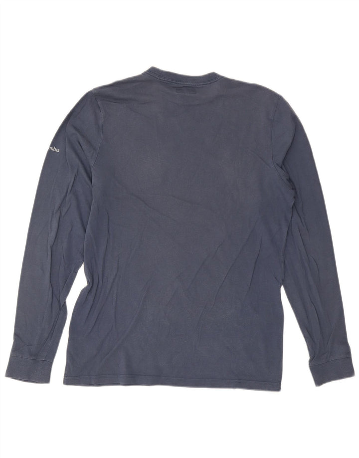 Columbia Mens Graphic Top Long Sleeve Medium Blue Cotton