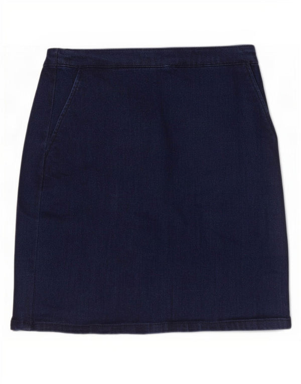 Warehouse Womens Denim Skirt UK 10 Small W28 Navy Blue Cotton