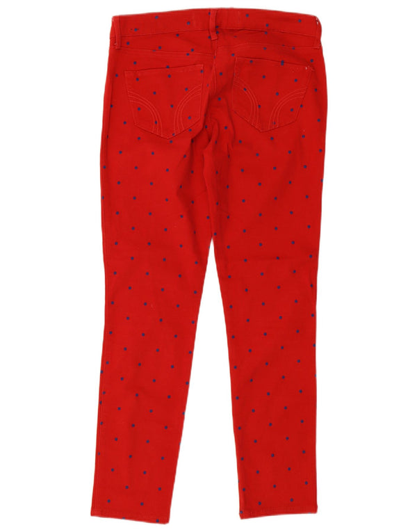 Hollister Womens Jegging Jeans US 3 XS W26 L26 Red Spotted Cotton
