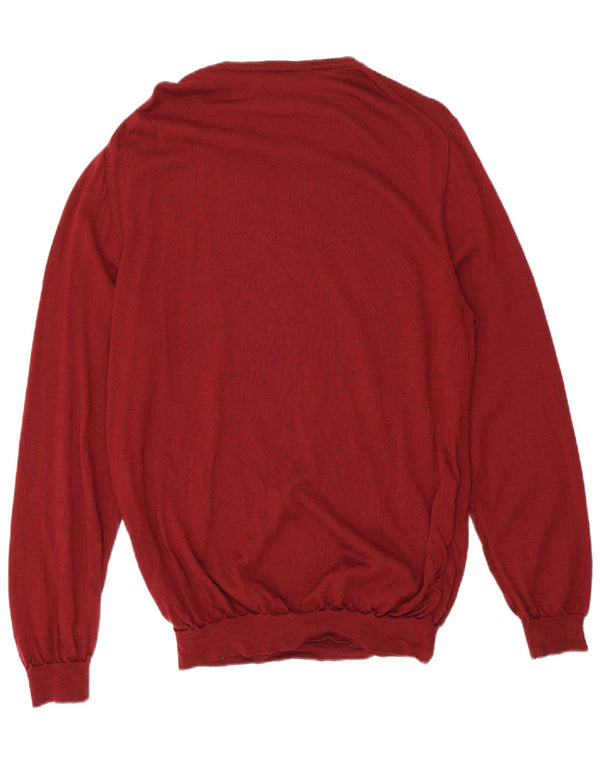Gant Mens Boat Neck Jumper Sweater XL Burgundy Merino Wool