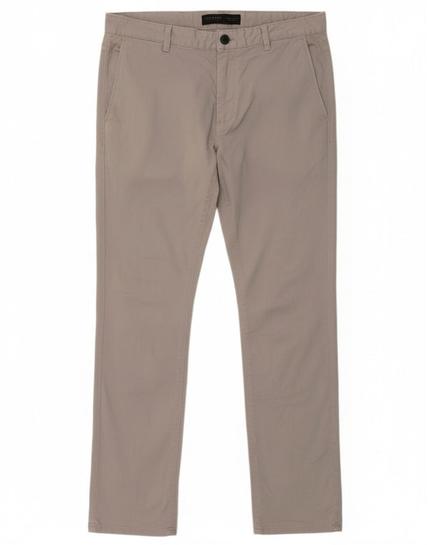 Zara Mens Slim Chino Trousers EU 42 Large W32 L30 Grey