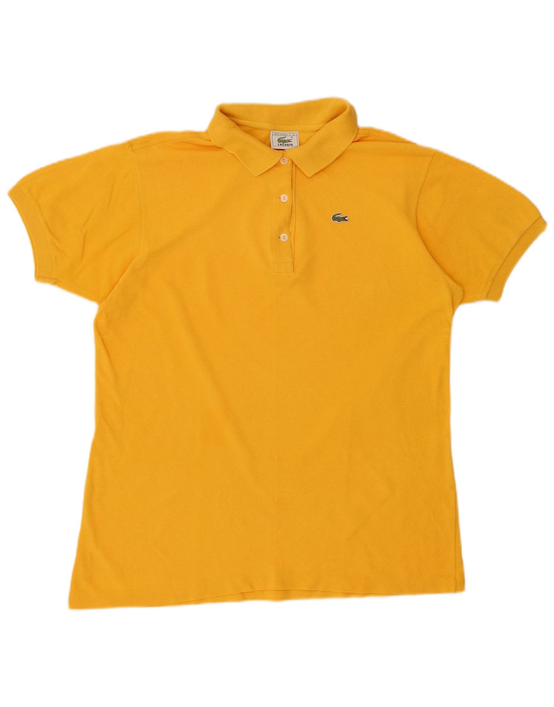 LACOSTE Womens Polo Shirt Size 44 Large Yellow Cotton