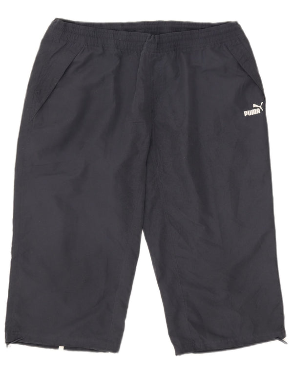 Puma Womens Bermuda Sport Shorts UK 16 Large Navy Blue Polyester