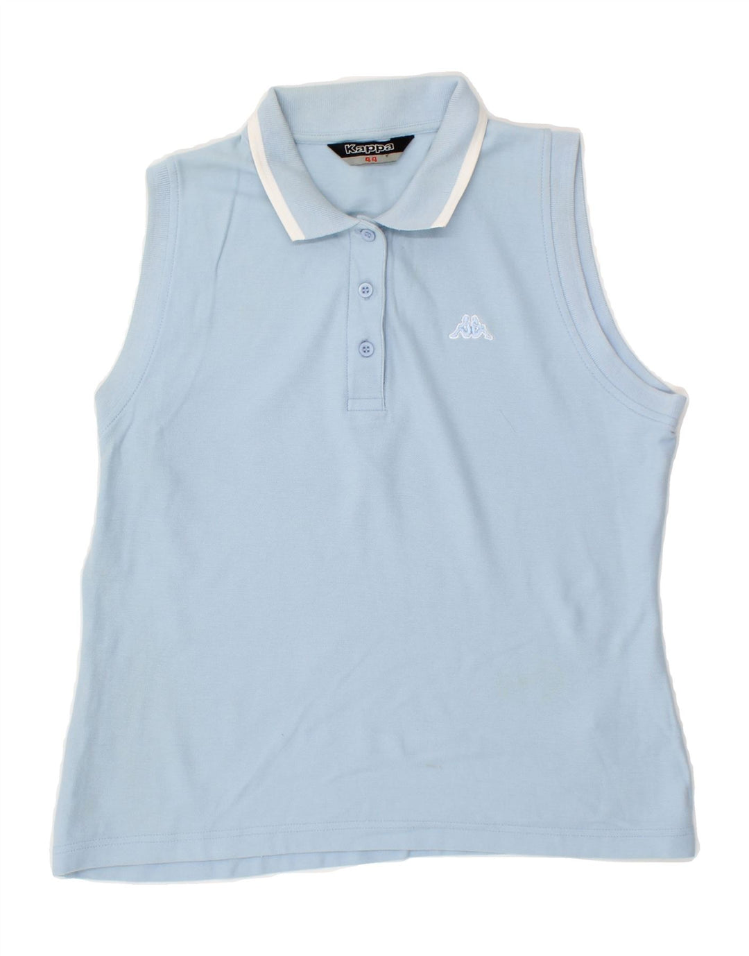 KAPPA Womens Sleeveless Polo Shirt IT 44 Medium Blue Cotton Vintage Kappa and Second-Hand Kappa from Messina Hembry 