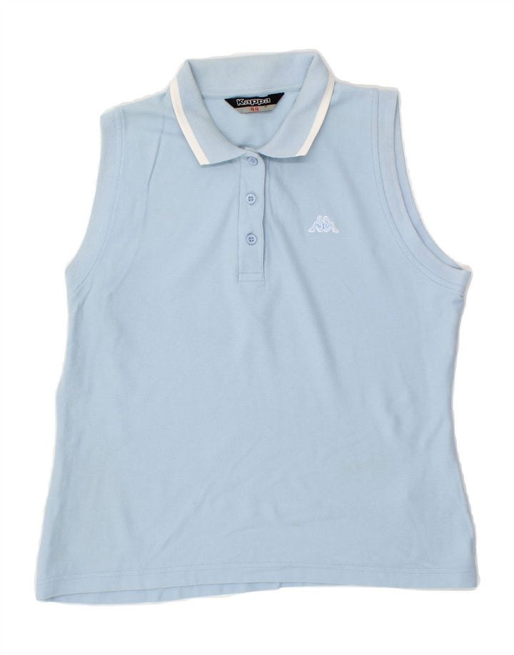 KAPPA Womens Sleeveless Polo Shirt IT 44 Medium Blue Cotton Vintage Kappa and Second-Hand Kappa from Messina Hembry 