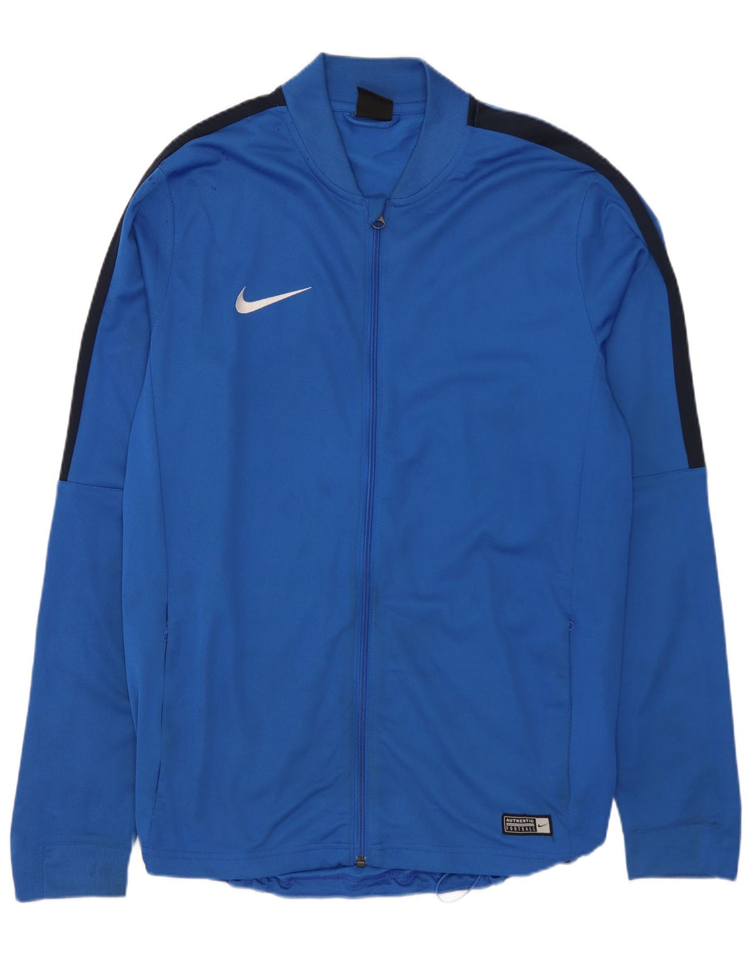 NIKE Mens Dri Fit Tracksuit Top Jacket Large Blue Colourblock Polyester