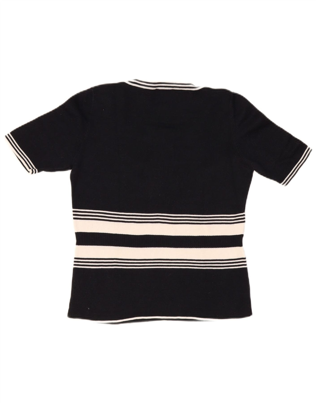 LUISA SPAGNOLI Womens Graphic Boat Neck Jumper Sweater UK 14 Large Black