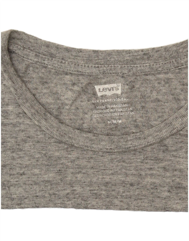 Levi's Womens Graphic T-Shirt Top UK 14 Medium Grey Flecked Logo