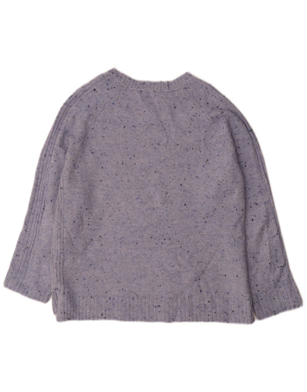 Marks & Spencer Womens Crew Neck Jumper Sweater UK 16 Large Blue Flecked