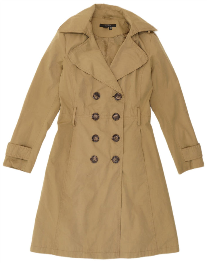 Zara Womens Trench Coat UK 14 Medium Beige Cotton