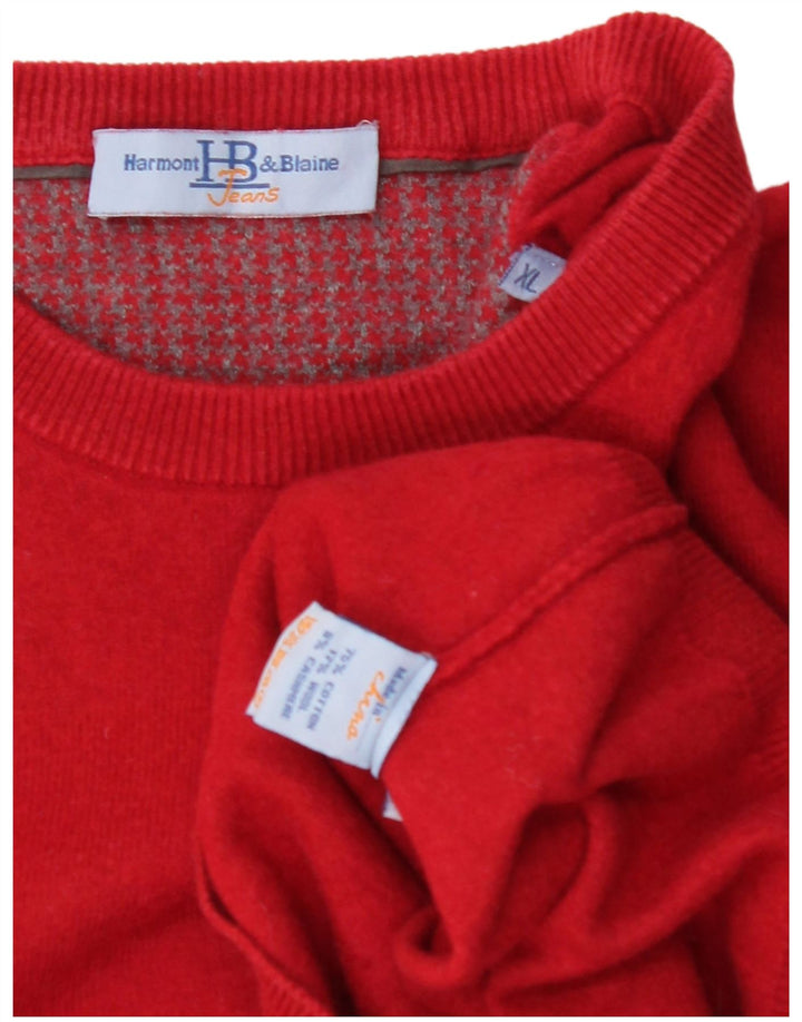 HARMONT & BLAINE Womens Boat Neck Jumper Sweater UK 18 XL Red Cotton