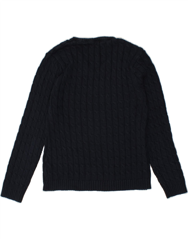 KANGOL Womens V-Neck Jumper Sweater UK 14 Medium  Navy Blue Vintage Kangol and Second-Hand Kangol from Messina Hembry 