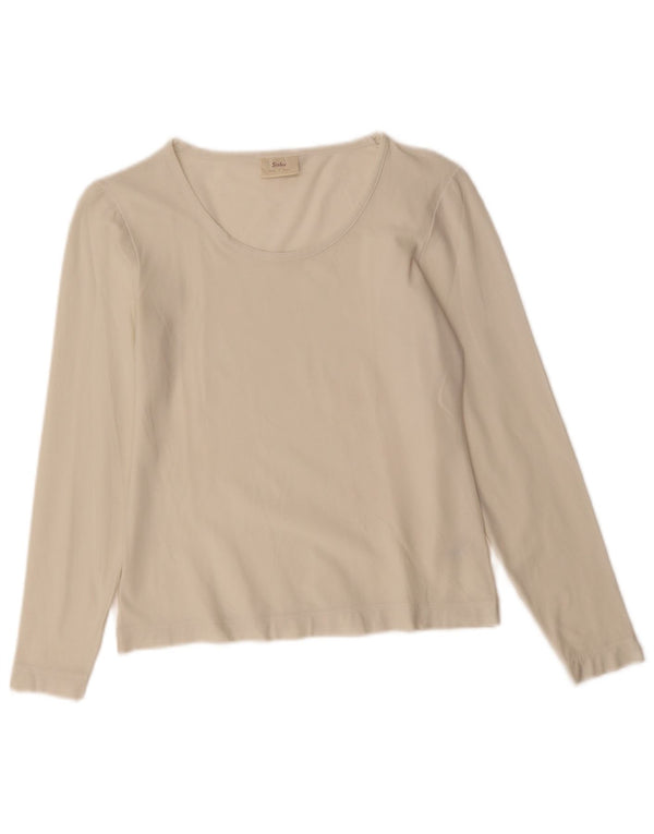 SISLEY Womens Top Long Sleeve UK 10 Small White