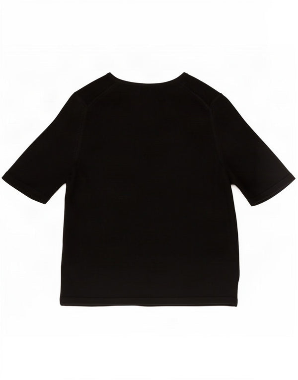 Marks & Spencer Womens T-Shirt Top UK 12 Medium Black Acrylic